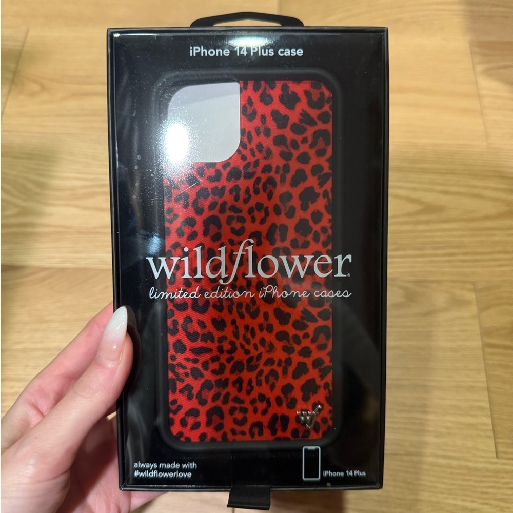 Wildflowers Bold Red Leopard iPhone 14 Plus Case
